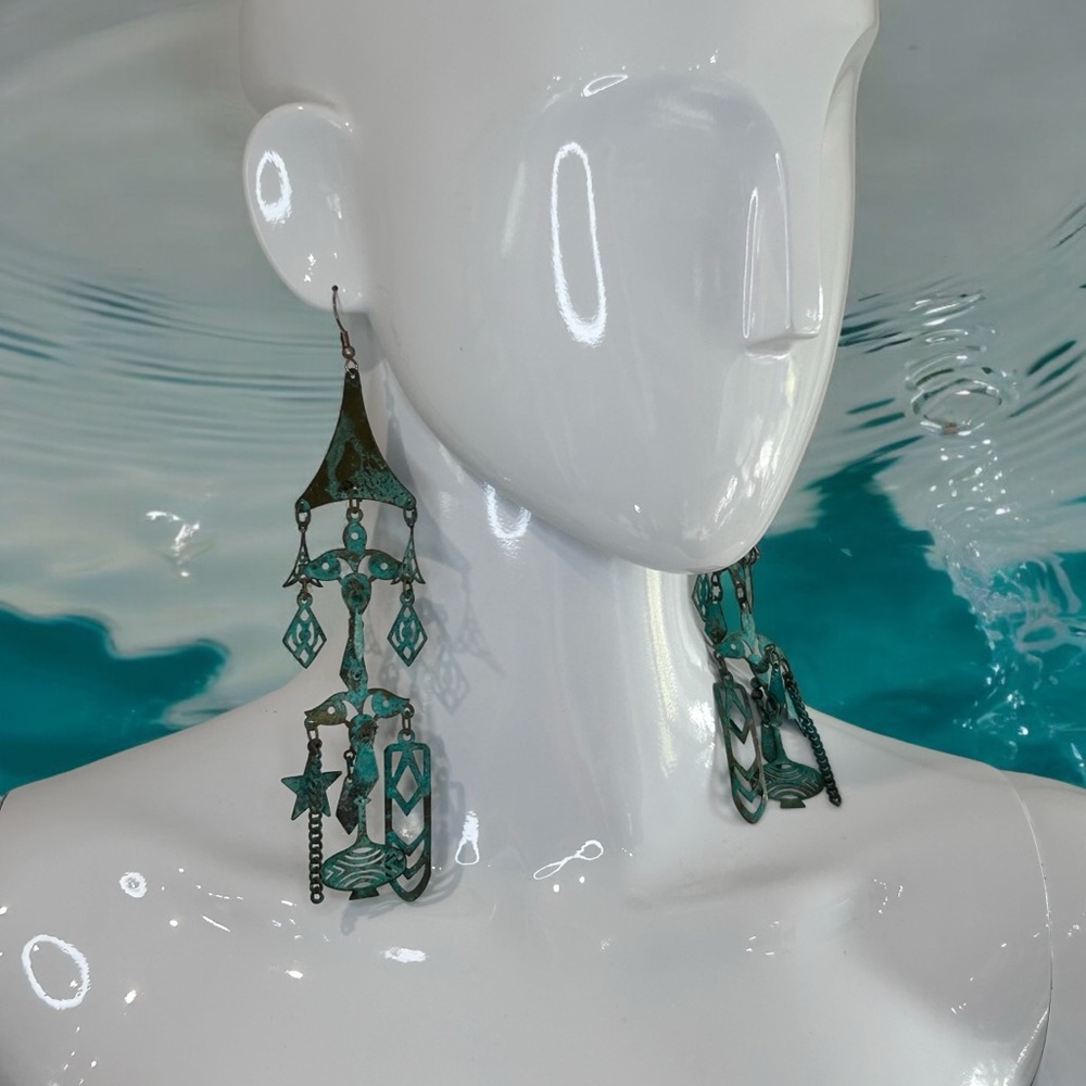 Statement Boho Wind Chime Dangler Earrings